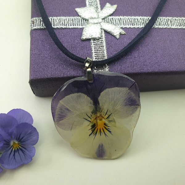 Real Pansy in Resin