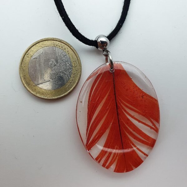 Parrot feather in resin